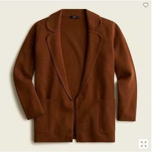 J.Crew Eloise Sweater Blazer in Heather Walnut Brown Merino Wool Medium